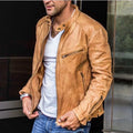 Classic leather jacket for men