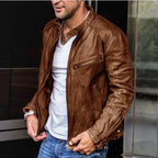 Classic leather jacket for men