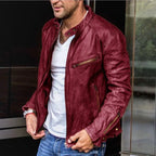 Classic leather jacket for men