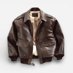 Coated Bomber Jacket for Men with Classic Collar