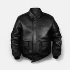 Coated Bomber Jacket for Men with Classic Collar