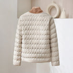 Collarless Padded Down Jacket for Women