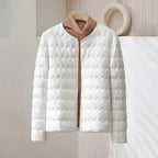 Collarless Padded Down Jacket for Women
