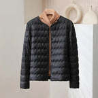 Collarless Padded Down Jacket for Women