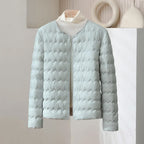 Collarless Padded Down Jacket for Women