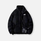 Corduroy Bomber Jacket with Stand-Up Collar for Women