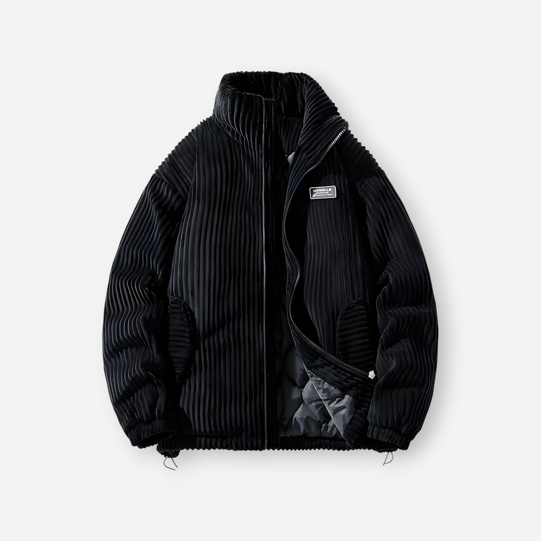 Corduroy Bomber Jacket with Stand-Up Collar for Women