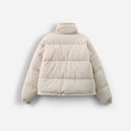 Corduroy Puffer Jacket with High Collar for Women