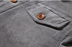 Corduroy Winter Jacket with Faux Fur Collar for Men