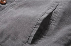 Corduroy Winter Jacket with Faux Fur Collar for Men