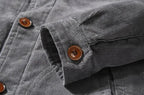 Corduroy Winter Jacket with Faux Fur Collar for Men