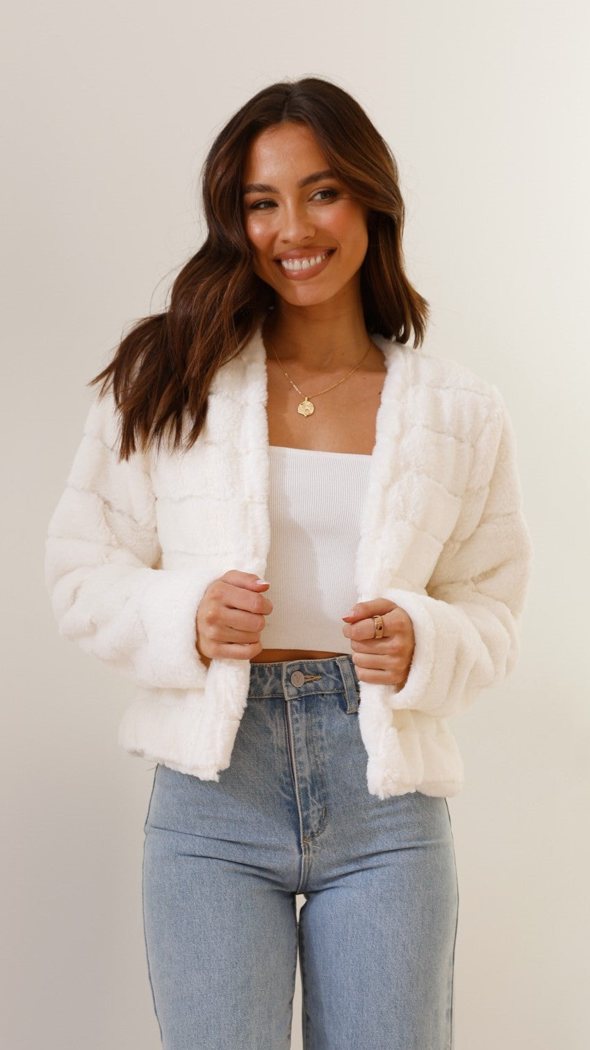 Cropped Faux Fur Jacket for Women 0