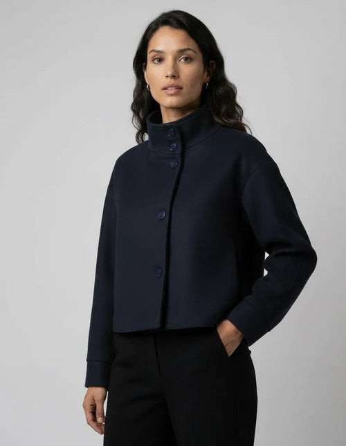 Cropped Stand-Up Collar Jacket for Women
