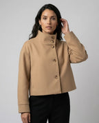 Cropped Stand-Up Collar Jacket for Women