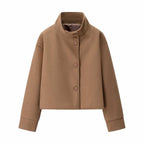 Cropped Stand-Up Collar Jacket for Women
