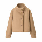 Cropped Stand-Up Collar Jacket for Women