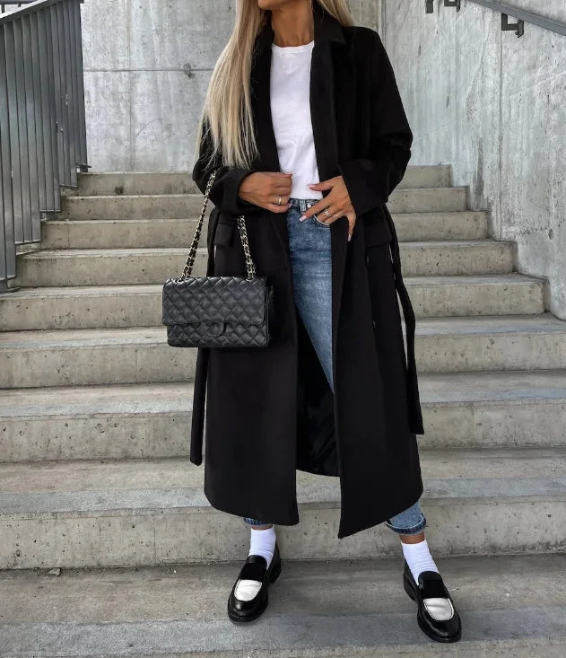 Double-Breasted Knee-Length Women's Coat 3