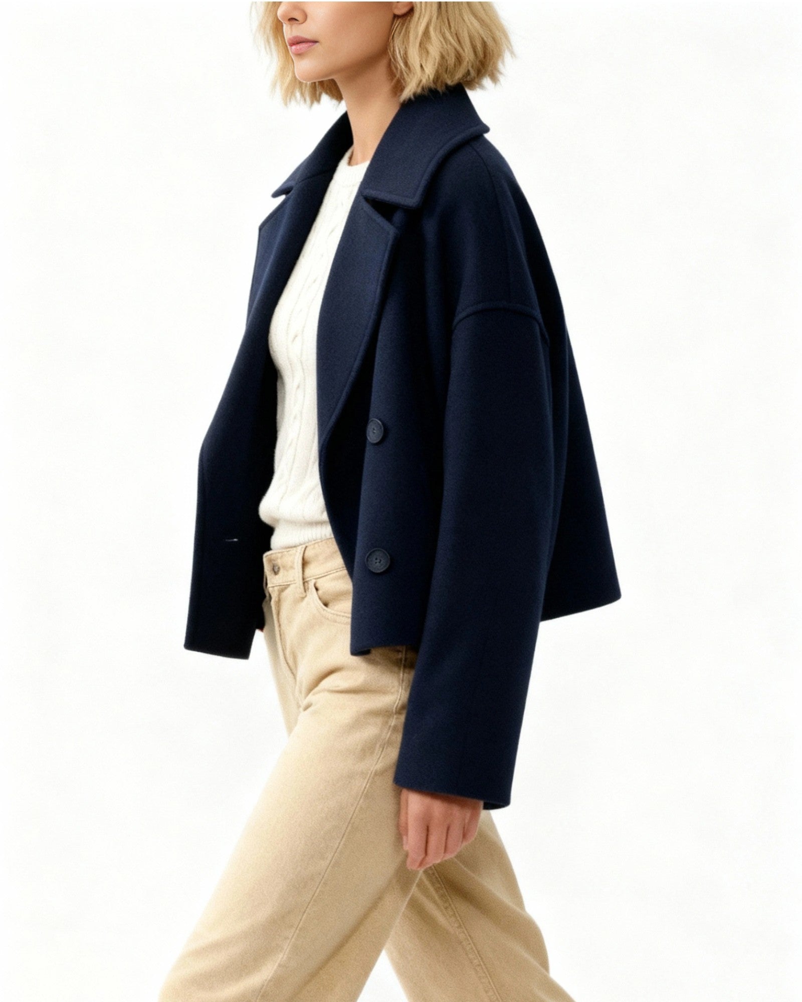 Double-Breasted Short Jacket for Women