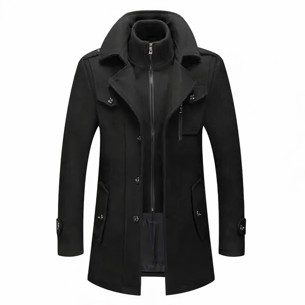 Double Collar Jacket for Men with Reversible Design