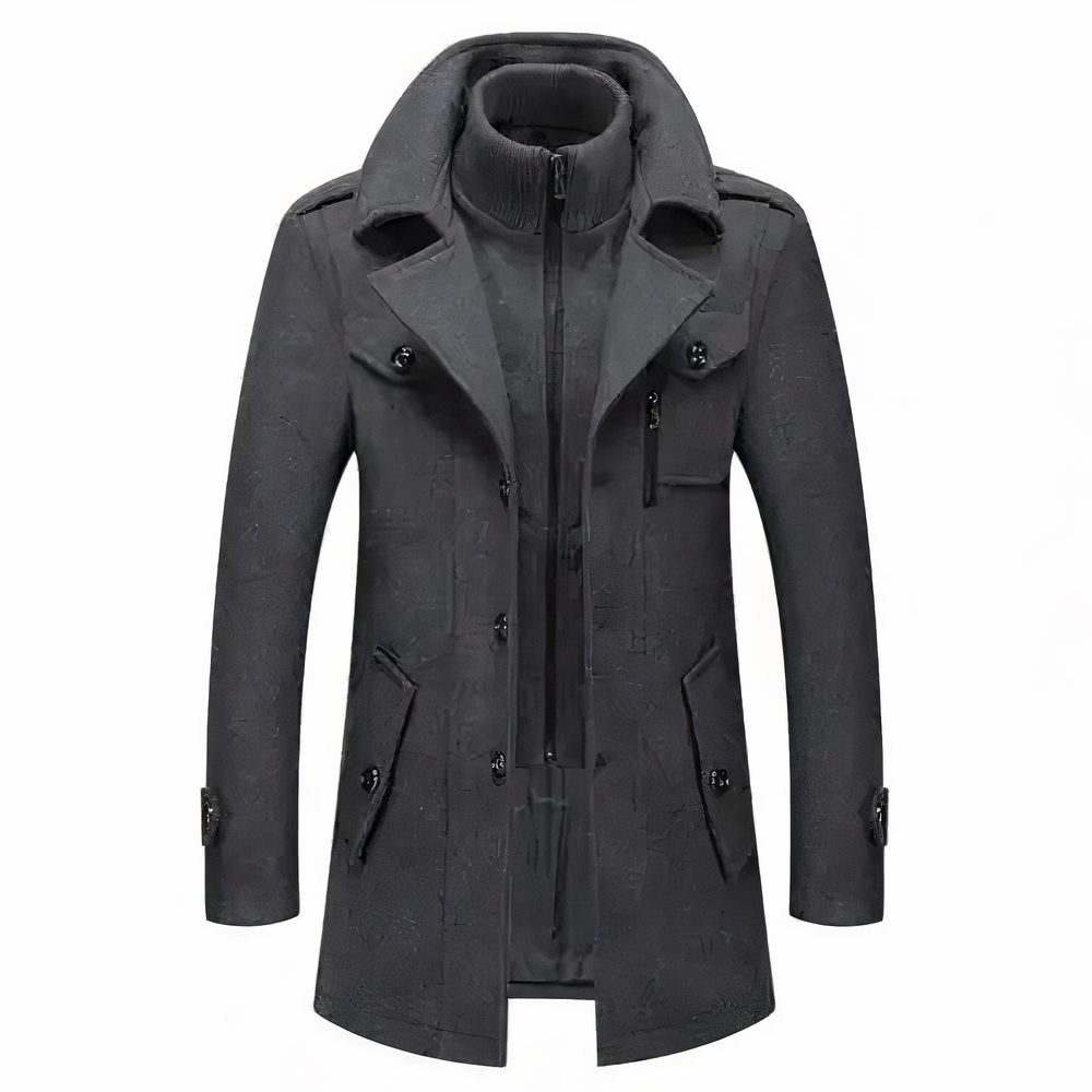 Double Collar Jacket for Men with Reversible Design