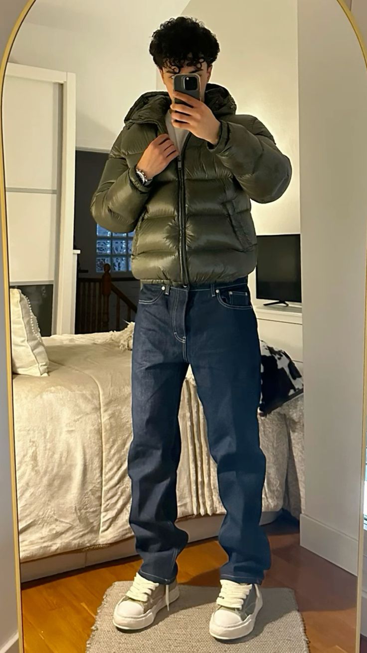 Duck Feather Puffer Jacket for Men