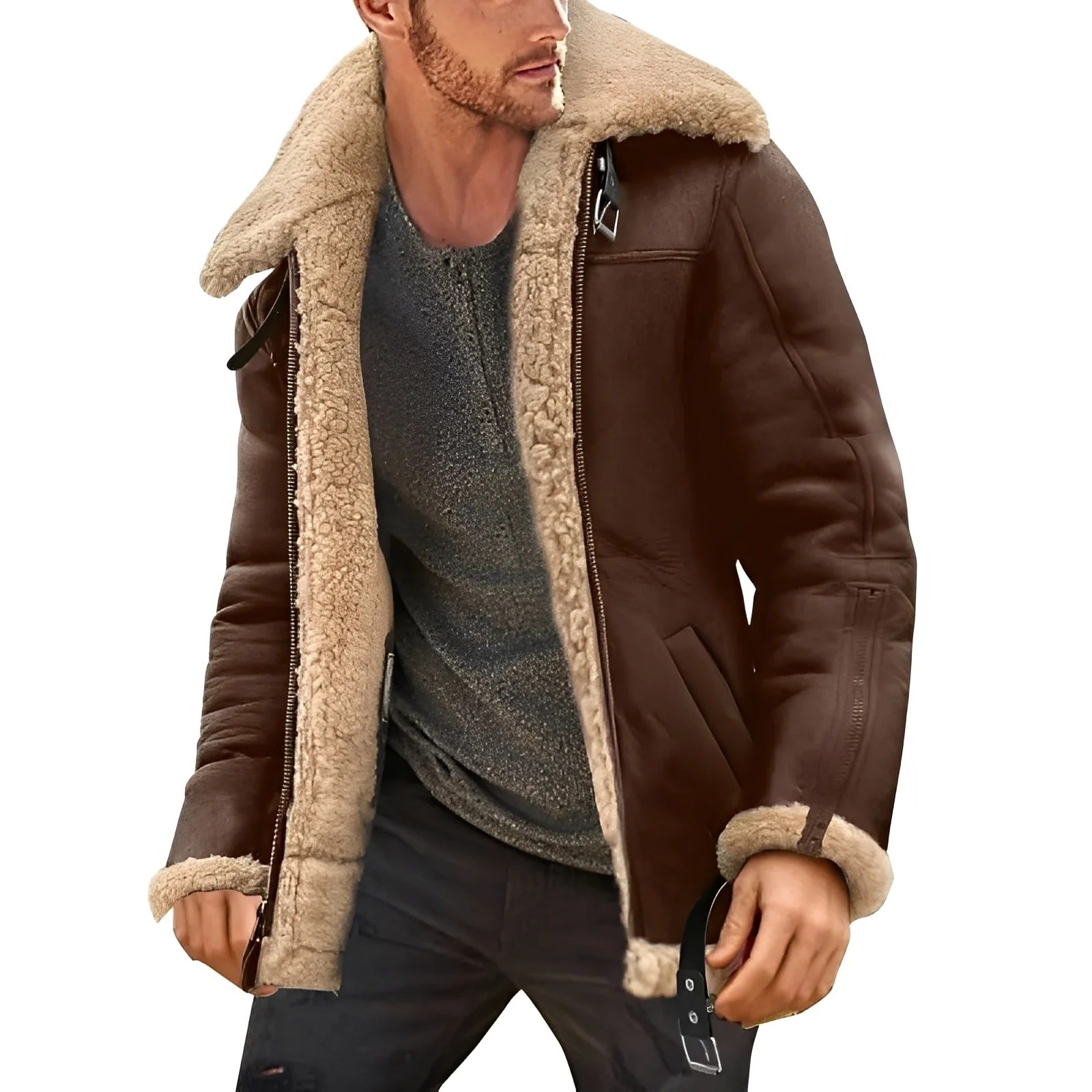 Durable Thick Leather Jacket for Men