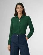 Elegant Long-Sleeved Blouse with Concealed Placket