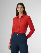 Elegant Long-Sleeved Blouse with Concealed Placket