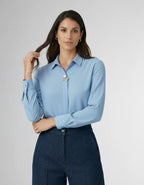 Elegant Long-Sleeved Blouse with Concealed Placket