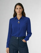 Elegant Long-Sleeved Blouse with Concealed Placket