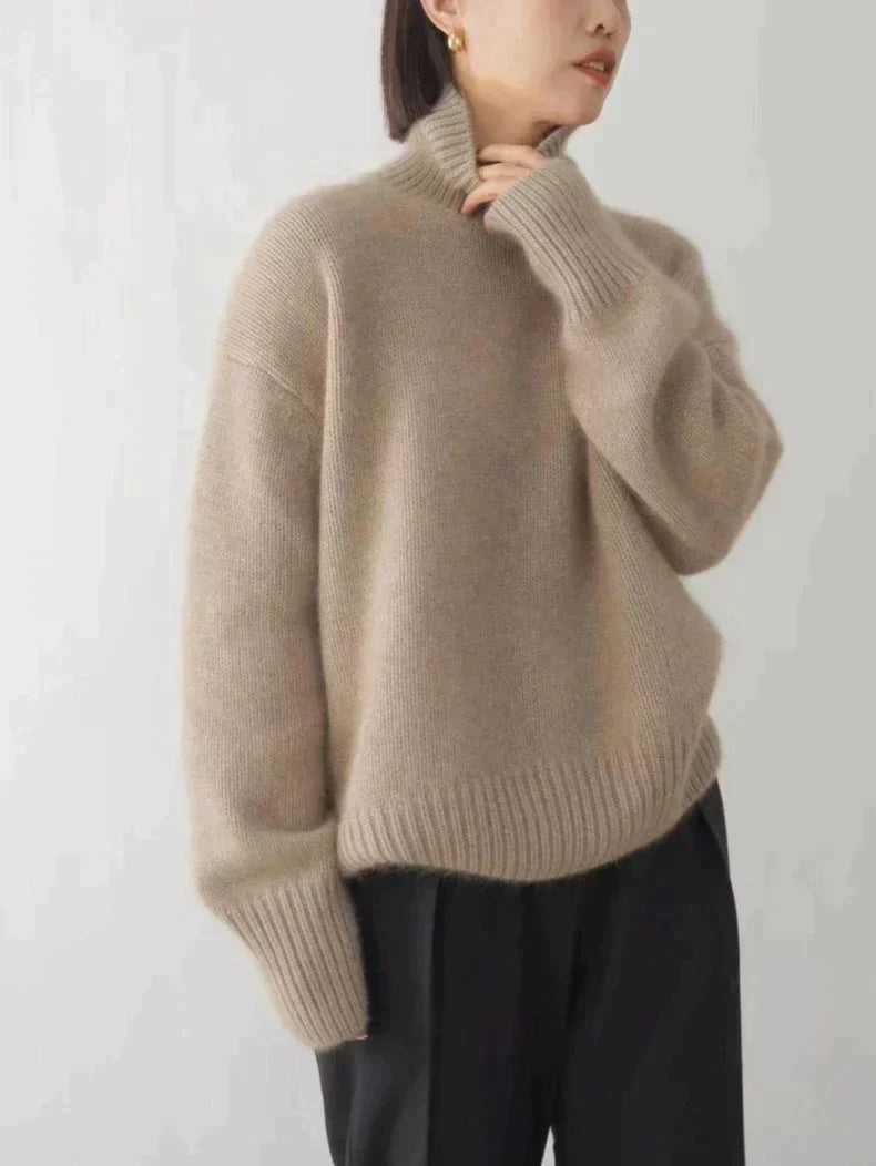 Elegant Ribbed Round Neck Sweater for Women