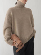 Elegant Women's Black Turtleneck Sweater