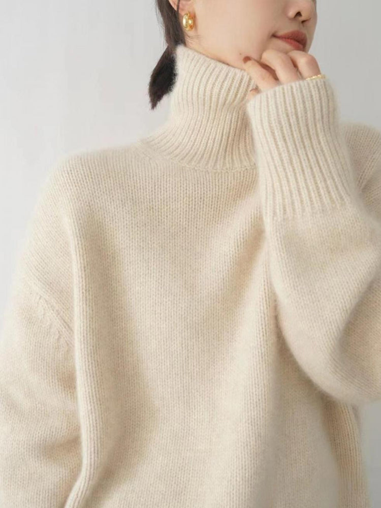 Elegant Women's Black Turtleneck Sweater