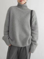 Elegant Women's Black Turtleneck Sweater