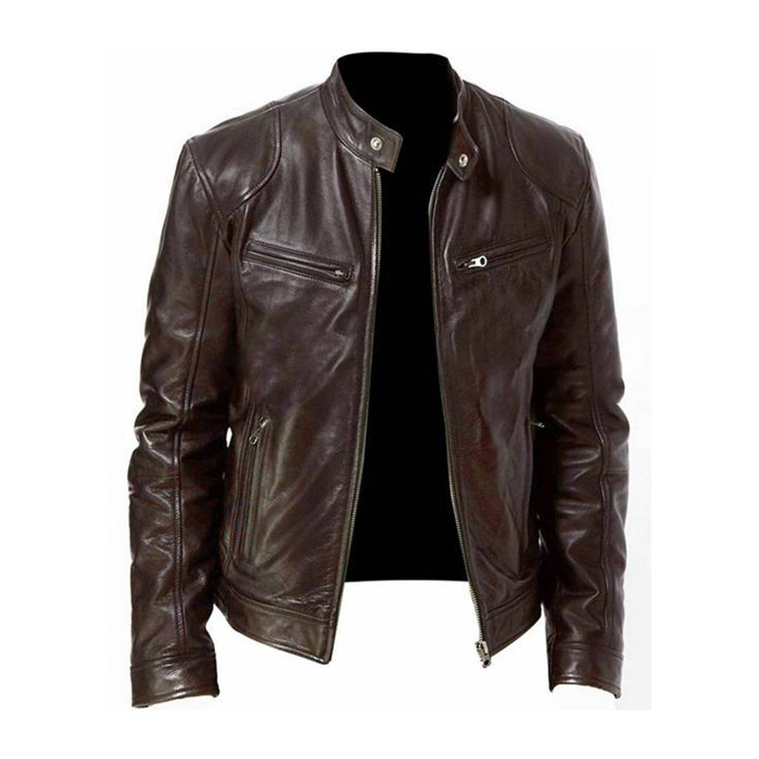 Elegant leather jacket for men