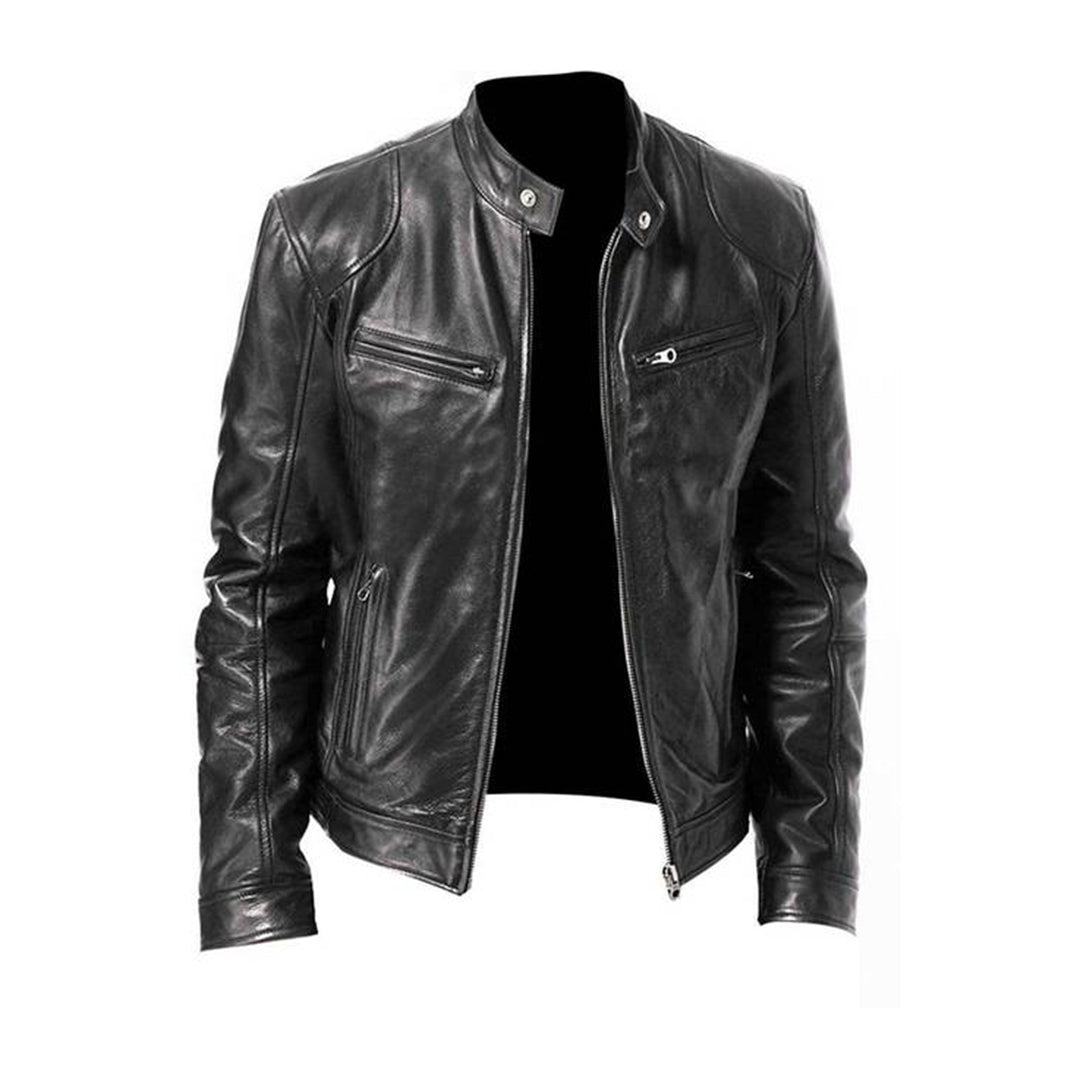 Elegant leather jacket for men