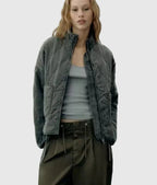 Everyday Quilted Jacket with Stand Collar and Front Pockets