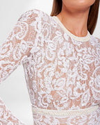 Fitted Lace Jumpsuit with Flared Trousers