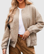 Floral Blouson Jacket for Women, Lightweight Long Sleeve