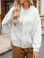 Floral Blouson Jacket for Women, Lightweight Long Sleeve