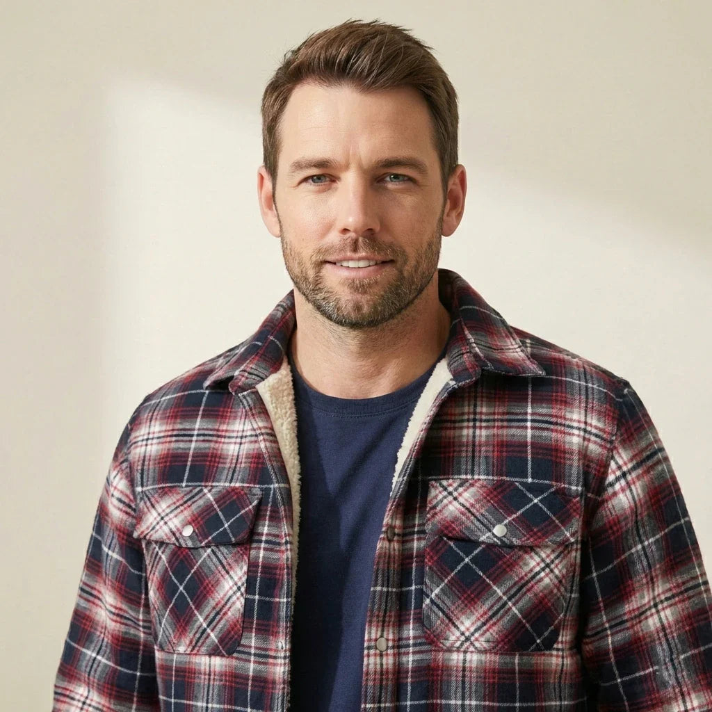 Men's Fleece Lined Lumberjack Jacket for Winter