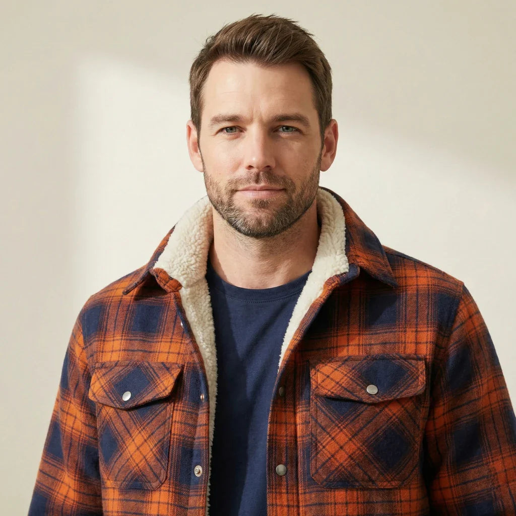 Men's Fleece Lined Lumberjack Jacket for Winter