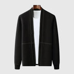 Minimalist Open Front Collarless Men's Cardigan