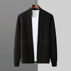 Minimalist Open Front Collarless Men's Cardigan