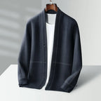 Minimalist Open Front Collarless Men's Cardigan