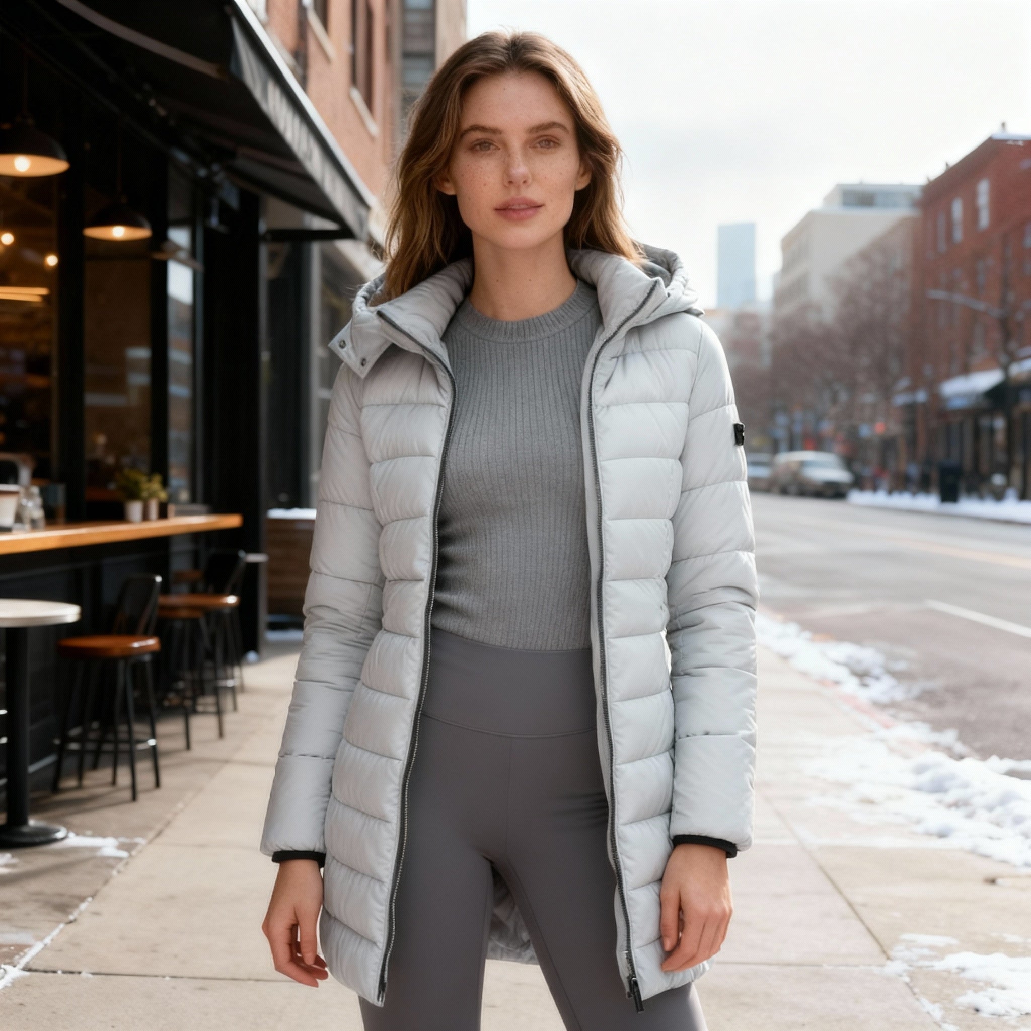 Heating Puffer Jacket for Women, Regular Fit Winter Outerwear