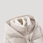 Hooded Belted Puffer Jacket for Women