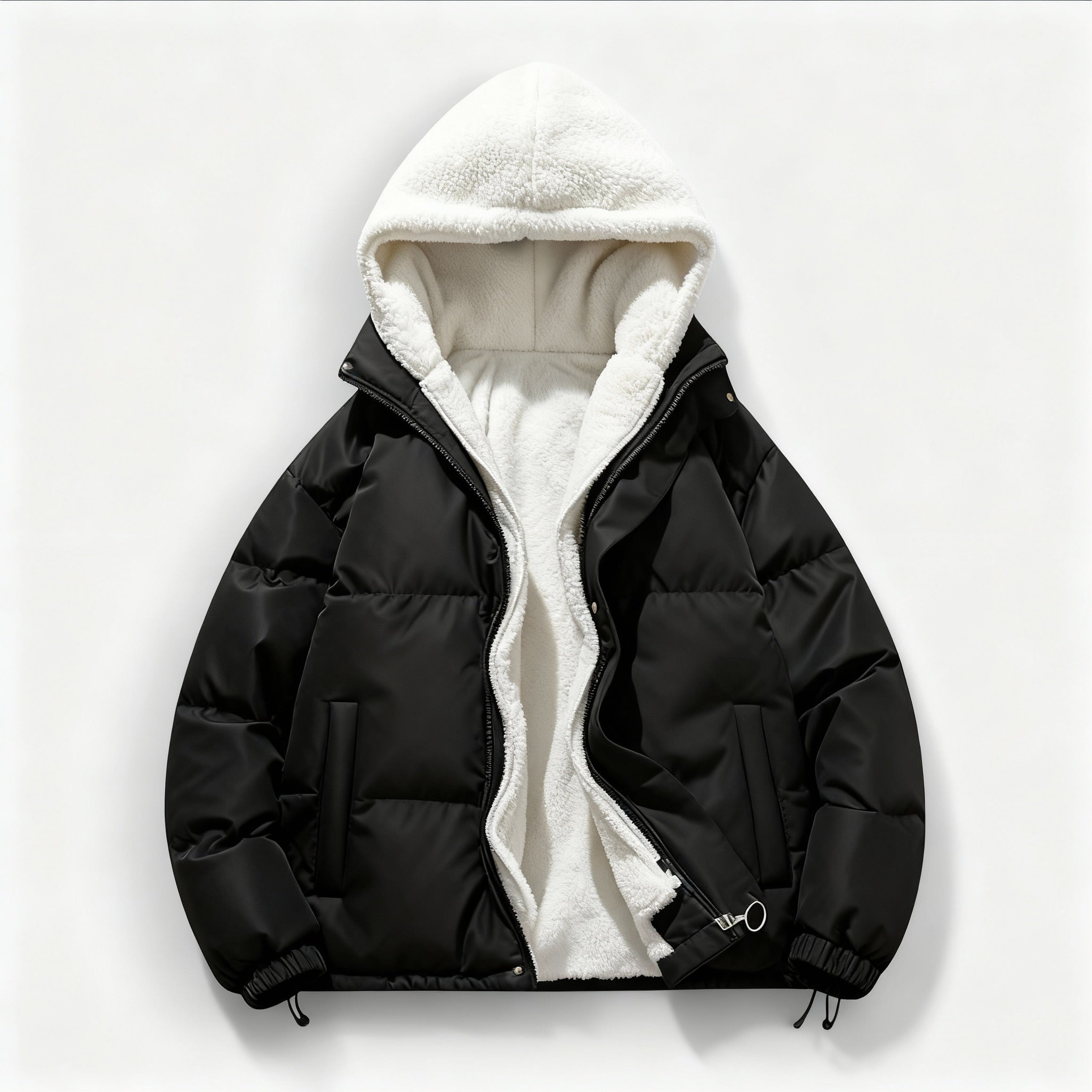 Hooded Fleece Lined Puffer Jacket for Women