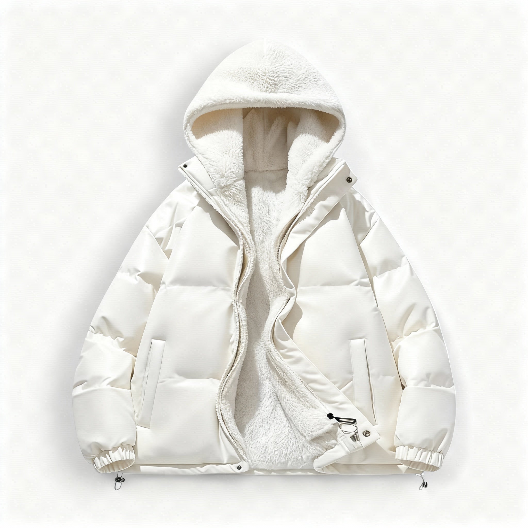 Hooded Fleece Lined Puffer Jacket for Women