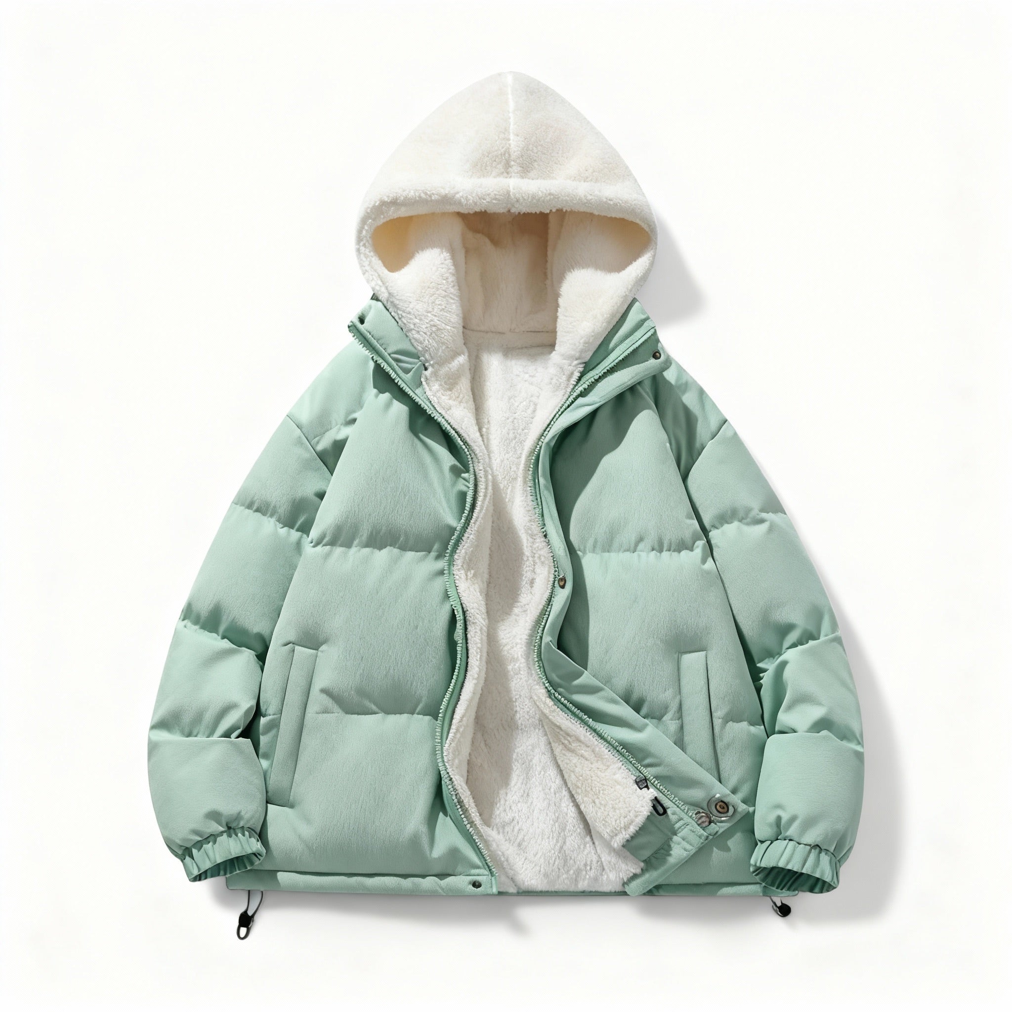 Hooded Fleece Lined Puffer Jacket for Women